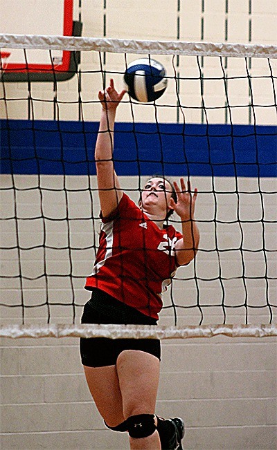 Hailey Hammer goes on the attack for Coupeville at the South Whidbey Tournament.