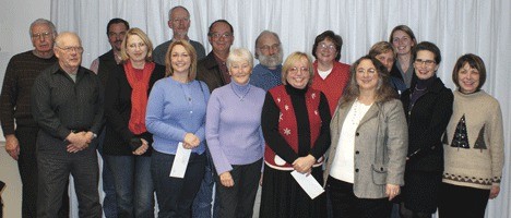 People representing the Coupeville Festival Association as well as the award winners gather at the Dec. 7 awards night.