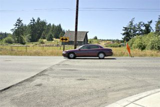 A car is about to hit a bump on Highway 20 Wednesday afternoon. Driver have complained about the severity of the bump