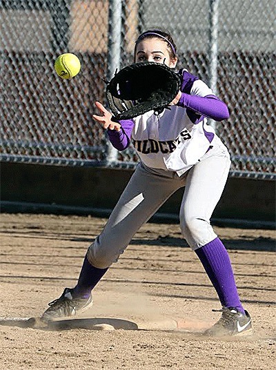 First baseman Taylor Heidt looks in a throw in Tuesday's game.