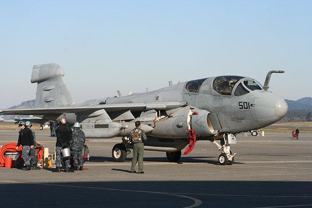 One of the EA-6B Prowlers of VAQ-134 lands and parks for the last time as the Garudas return home to loved ones in November. That deployment was the final one for the Prowler with the Navy.