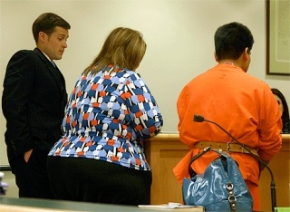 A hearing in Island County Superior Court Monday was complicated by the fact that the defendant