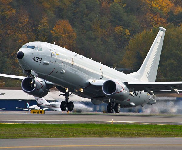 A P-8A Poseidon takes off. Congressman Rick Larsen announced today the Navy's plans to make spend $127 million on construction projects