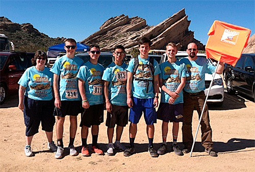 The Oak Harbor High School NJROTC orienteering team competed in the national finals in California last weekend. The team includes (left right) assistant Liz deLeuze