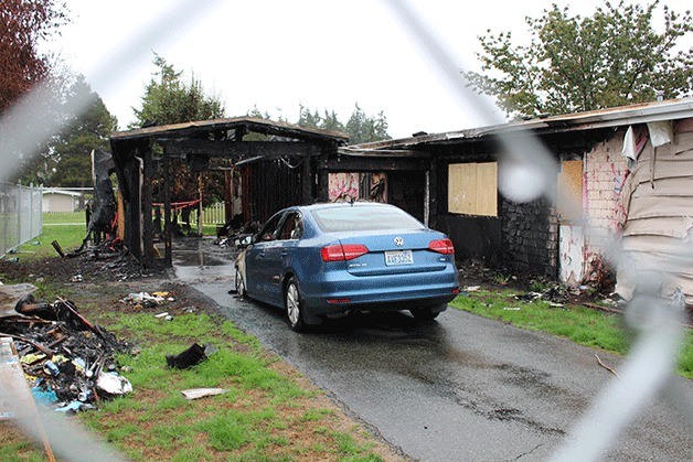 This home on Alder Lane in the Crescent Harbor military housing area was damaged in a recent fire.