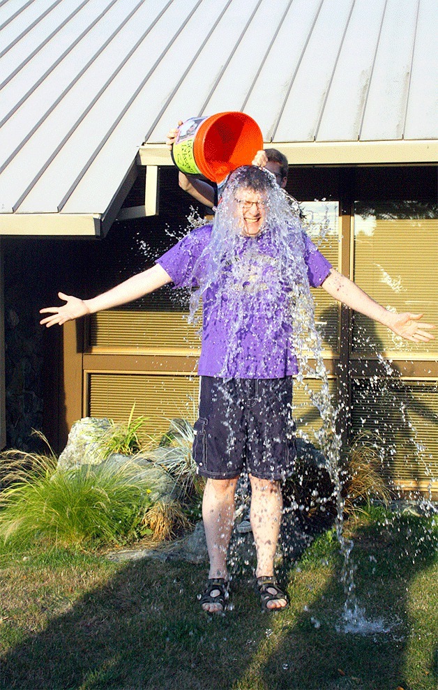 Oak Harbor Schools Superintendent Lance Gibbon is among the Whidbey residents to take the plunge with the ALS Ice Bucket Challenge Monday night.