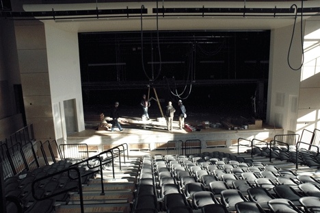 Project manager Mitch Romero gives a tour of the grand