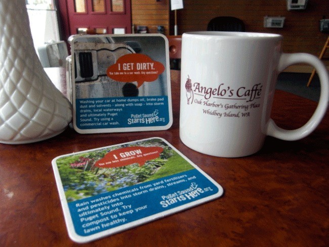 Check out these special coasters at local restaurants as a way to start conversations about saving Puget Sound.