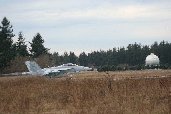 Touch-and-go operations for the Navy’s EA-18G Growler resumed around 3 p.m. Monday