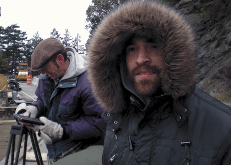 Michael Harring during the filming of “The Mountain