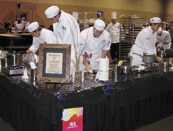 The Oak Harbor High School culinary team rushes to finish on-time during the National Prostart Invitational April 30 to May 3.