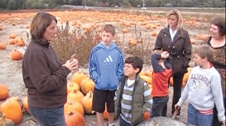 A scene from 'Picking Pumpkins
