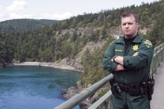 Deputy Dan Waggoner was recently awarded for stopping a man from jumping off Deception Pass Bridge.