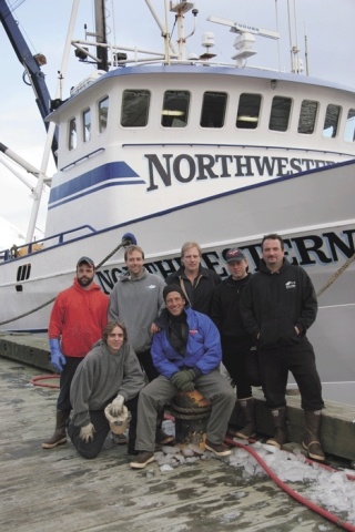 The crew of the Northwestern posed with Mike Rowe