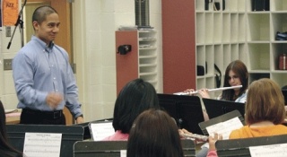 Teacher Patrick Manuel was a fomer scholarship recipient from the Whidbey Island Jazz Society. Today he teaches band at Oak Harbor Middle School