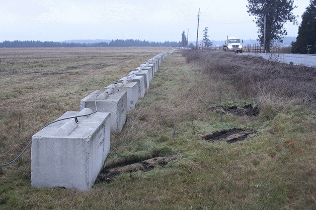 Cement blocks like these at Outlying Field Coupeville