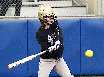 Taylor Heidt raps Oak Harbor's only hit in a loss to Anacortes Monday.