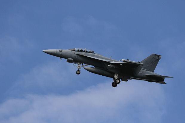 An EA-18 Growler practices touch-and-go landings at Outlying Field Coupeville earlier this year.