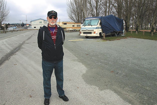 Oak Harbor City Councilman Jim Campbell stands in the city’s RV park Tuesday afternoon. He is concerned that it will be closed down for 30 months