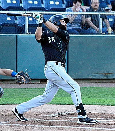 Yale Rosen takes a swing in Thursday's game in Everett.