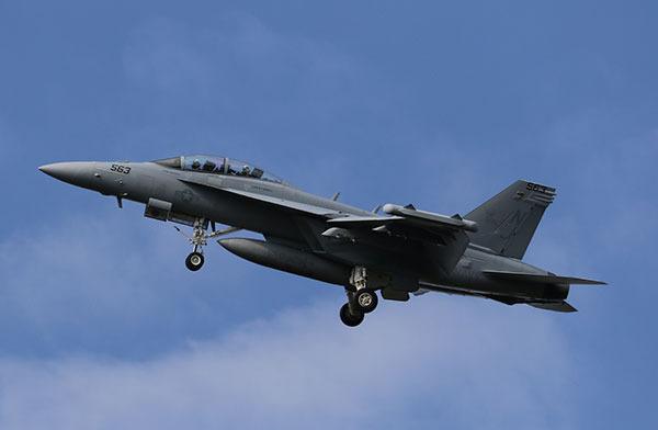 An EA-18G Growler practices near Outlying Field Coupeville May 26. The Navy is facing resistance to plans for electronic warfare training over the Olympic Peninsula.