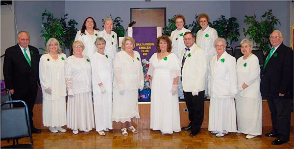 Oak Harbor Emblem Club held its 47th annual installation of officers at the Oak Harbor Elks Lodge with the incoming president Joanne Hartley