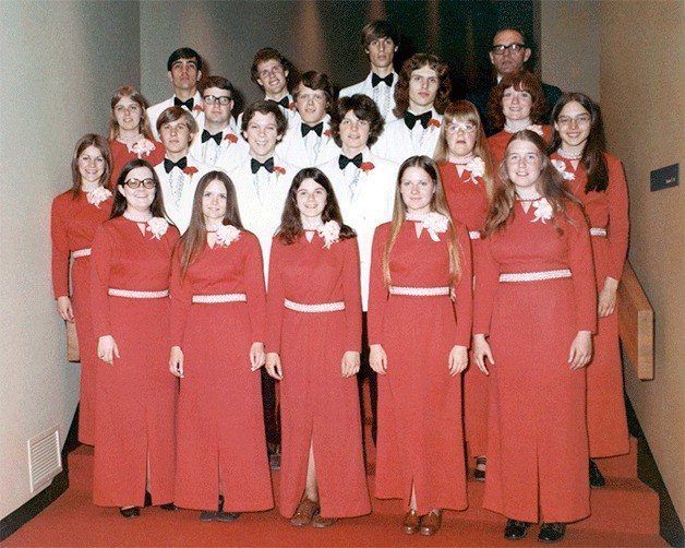 The Oak Harbor High School Madrigals appear at the Shoreline Choral Contest in spring of 1974.
