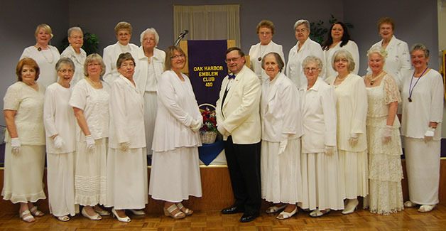 Oak Harbor Emblem Club No. 450 held its 46th annual installation of officers in March.  Back row from left: Diana Tiegs
