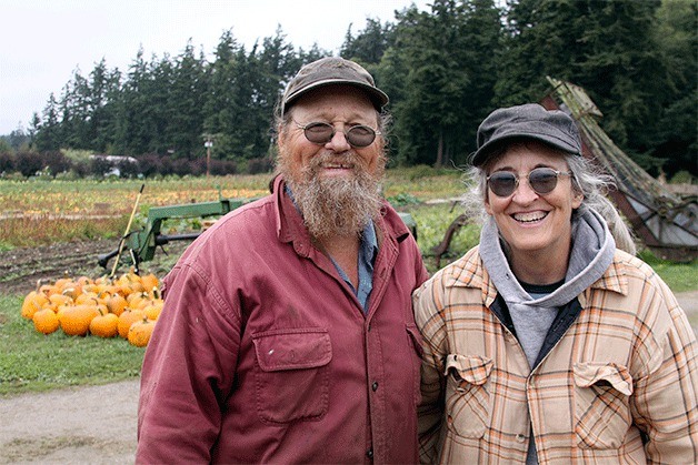 Mike and Sheila Case-Smith get ready for another season of greeting visitors at their pumpkin patch and farm stand at the Case Farm. Among the other Case Farm attractions are inquisitive and vocal turkeys.