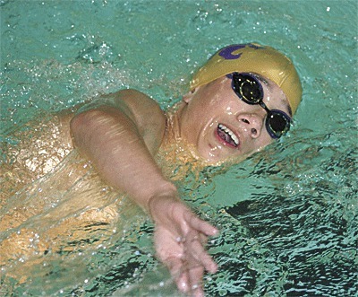 Joey Jepsen swims to a district qualifying time in the 400-meter freestyle in the Wildcats' big win Monday.