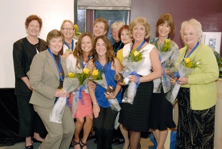 Soroptimists International of Oak Harbor has installed new officers. In front from the left are Kathy Doll