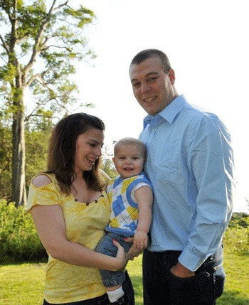 Oak Harbor resident Tyson Boon is pictured in happier times with his wife and 1-year-old son