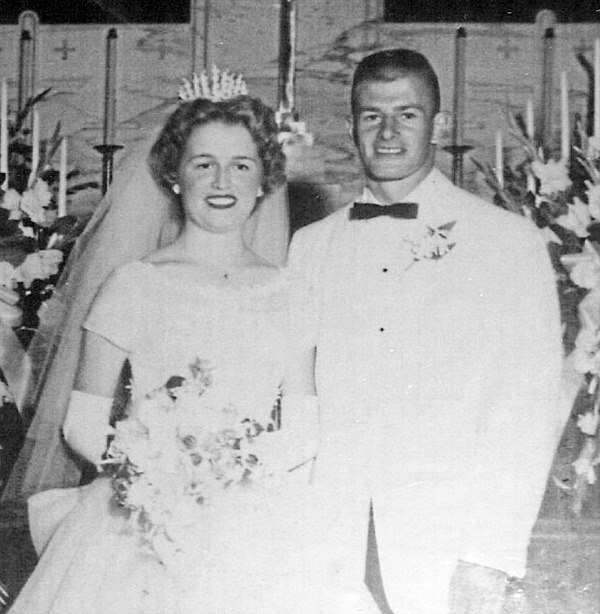 Dave and Marilyn Nienhuis on their wedding day.
