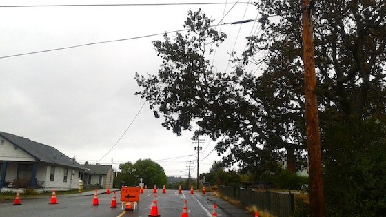 With wires looking about ready to come down