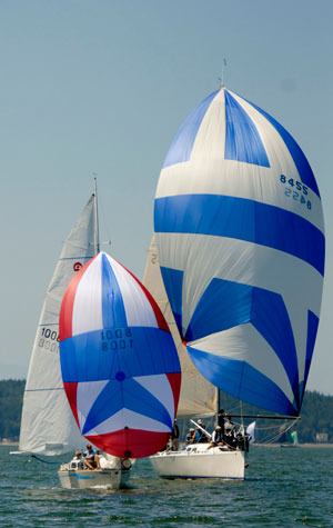 Spinnekers flew at last year's Whidbey Island Race Week. The same can be expected at this year's event which begins today