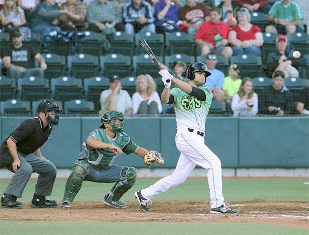Yale Rosen rips a hit for Eugene earlier this summer. Rosen