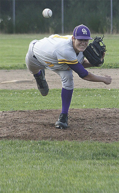 Tyler Snavely fires a pitch in his two-hit win over Lake Stevens Thursday.