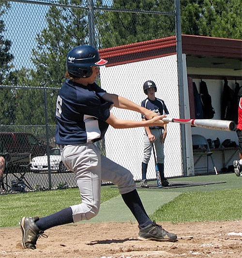 Morgan Payne rips a hit for Central Whidbey at state.