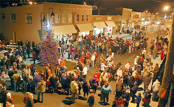 Hundreds of islanders enjoy the annual tree lighting ceremony in downtown Oak Harbor Saturday.