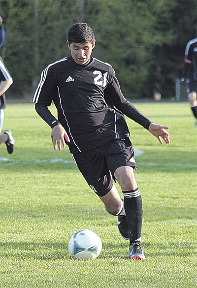 Coupeville's Abraham Leyva Elenes goes on the attack for Coupeville at South Whidbey.
