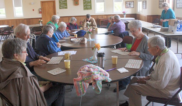 Coupeville Mayor Nancy Conard calls bingo numbers the first Wednesday of every month at the Coupeville HUB.