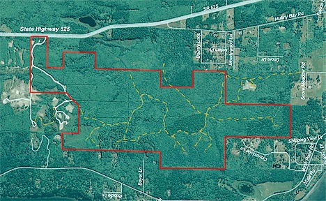 The 664 acres of the irregularly shaped Trillium property is located on South Whidbey