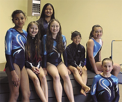 The Island Flyers tumbling and trampoline team: back
