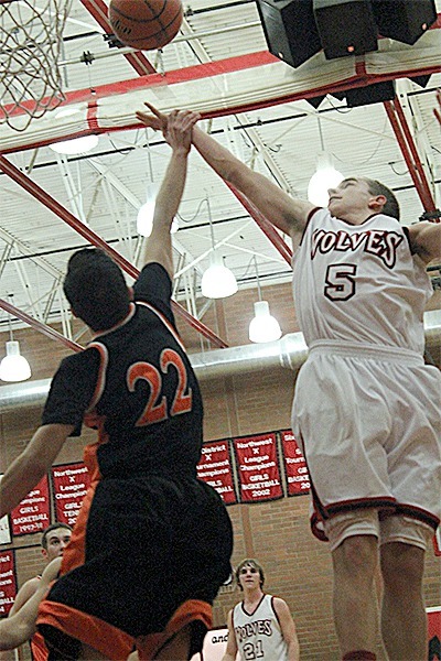 Joel Walstad (5) is one of four seniors on the Coupeville boys basketball team this year.