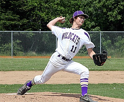 Tyler Snavely lets a pitch fly in Saturday's district playoff game.
