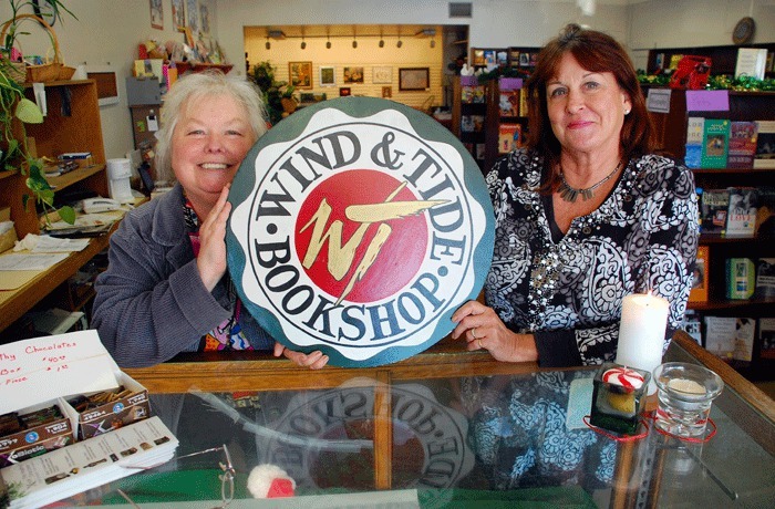 Diane Sullivan and Karen Mueller are shown together at Wind & Tide Bookshop in downtown Oak Harbor. After more than two decades of ownership