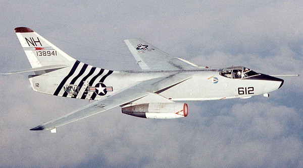 A Douglas A-3 Skywarrior in flight before the Navy retired the aircraft in 1991. One of the legendary airplanes will be flying into Whidbey Naval Air Station around 1 p.m. Friday and will eventually go on stationary display.