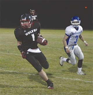 After catching a pass from quarterback Jason Bagby