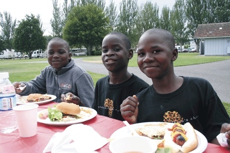 The children were treated to a barbecue Monday by members of the Oak Harbor Lutheran Church and First United Methodist Church.