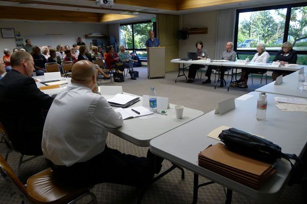 Whidbey General Hospital employees spoke during a recent commissioner meeting about working conditions.